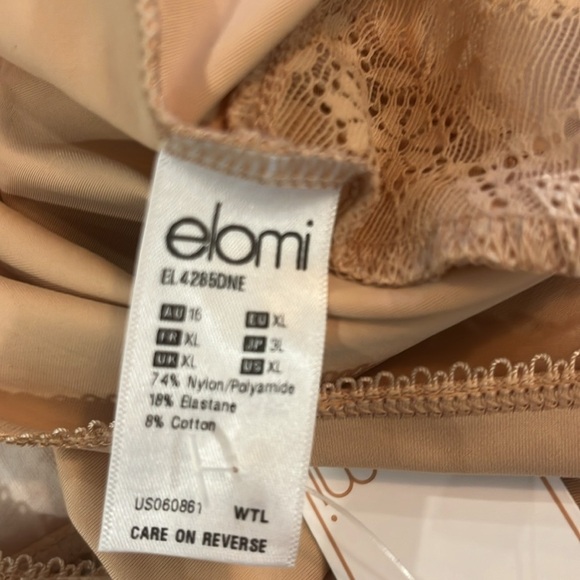 Elomi Womens 2 Pair Briefs XL Black & Dune Floral Lace Tummy Control EL4285 NWT - Picture 8 of 14